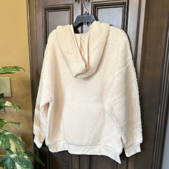 Victoria's Secret Pink Cozy Fluffy Fleece Pullover Rib Knit Cuffs & Hem Hoodie - Picture 4 of 12